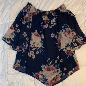 Off shoulder floral blouse